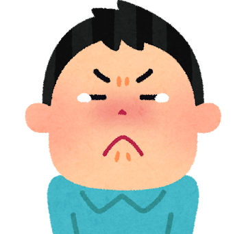 涙をこらえて悔しそうな表情をする男性のイラスト。データ分析で期待と異なる結果が出た際の心情を表現するイメージ。